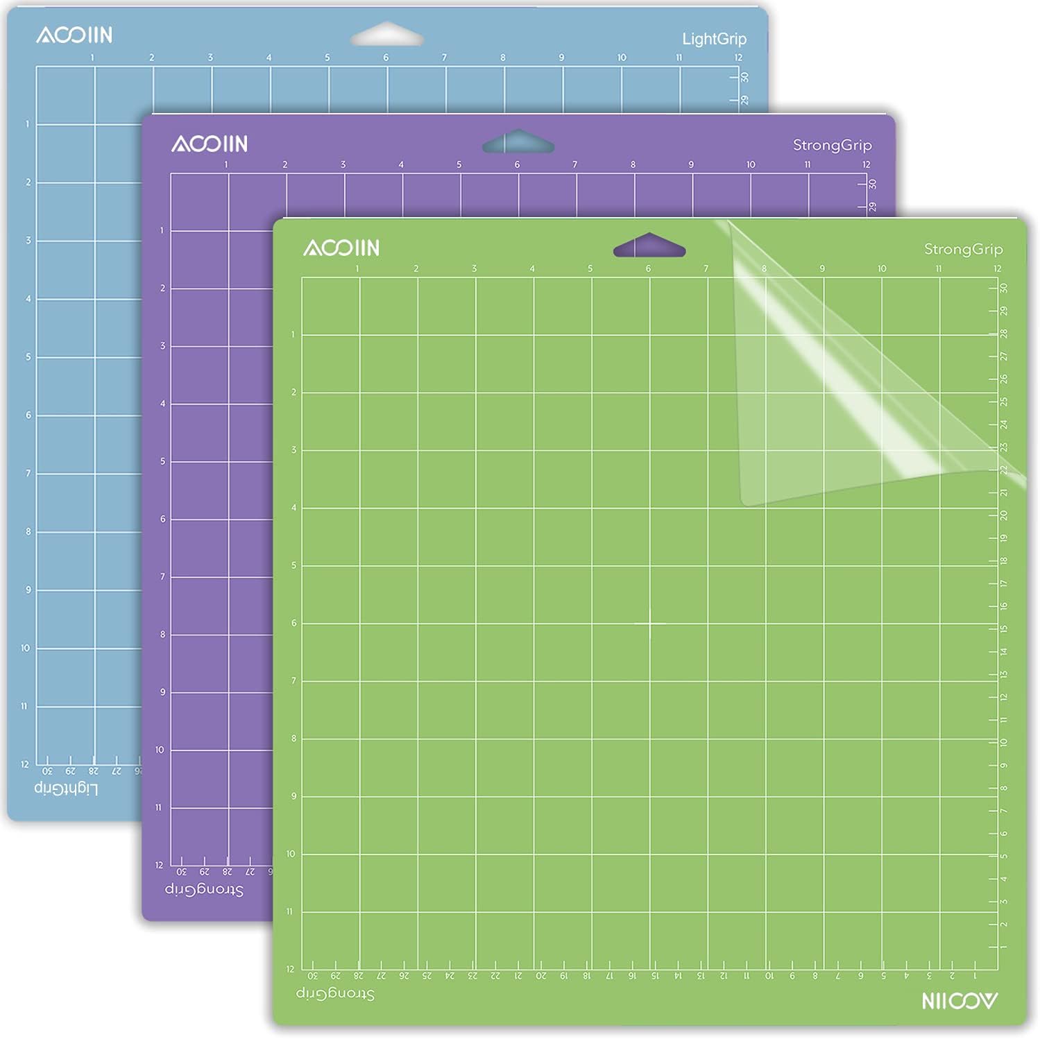 AOOIIN Cutting Mat for Cricut Explore 5/4/3/Air 2/Air/One/Maker 4/Maker 3/Maker, 3 Packs Cut Mats Replacement Accessories for Cricut, Variety