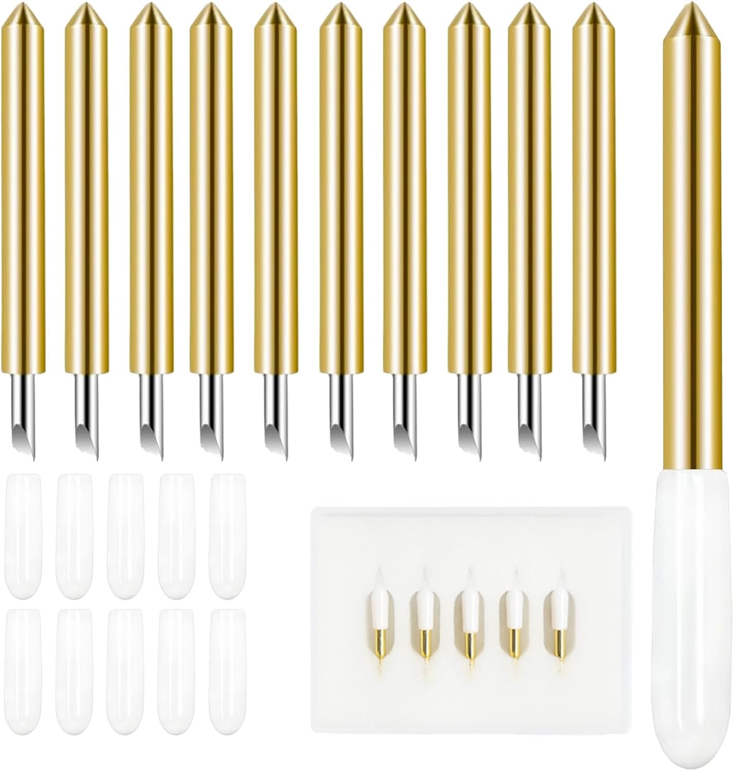 Deep Cut Housing +5 Pcs Deep-Point Blade, AUNKZL Replacement Deep Cut Blade Suitable for Explore Air One/Air/Air 2/ Air 3 / Maker/Maker 3 Cut Materials Up to 1.5mm Thickness, for Personalized Crafts