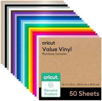 Cricut Value Permanent Vinyl-Rainbow Sampler (12in x 12in Sheets)